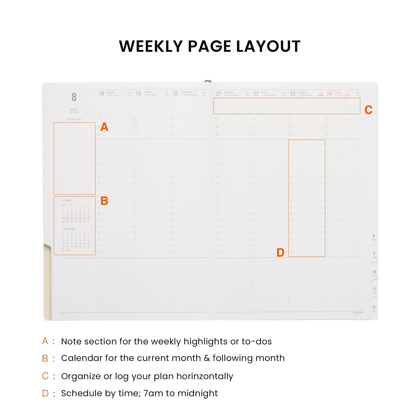 2026 Weekly Planner Nähe A5 Vertical
