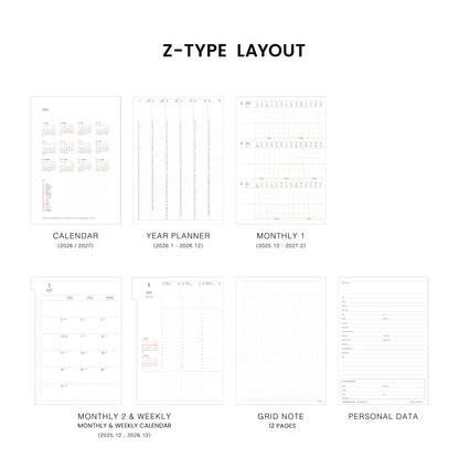 2026 Weekly Planner Nähe A5 Vertical