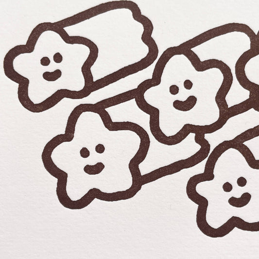 Letterpress Card/ Shooting Star Squad