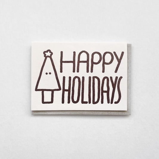 Letterpress Card/ Happy Holidays Fir Tree