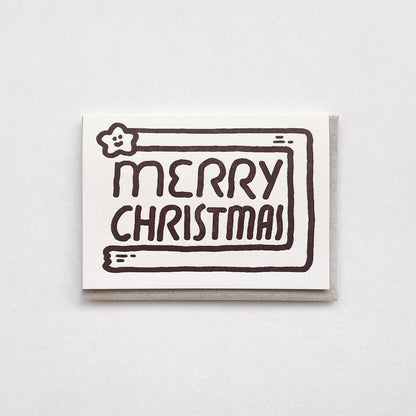 Letterpress Card/ Merry Christmas Turning Star
