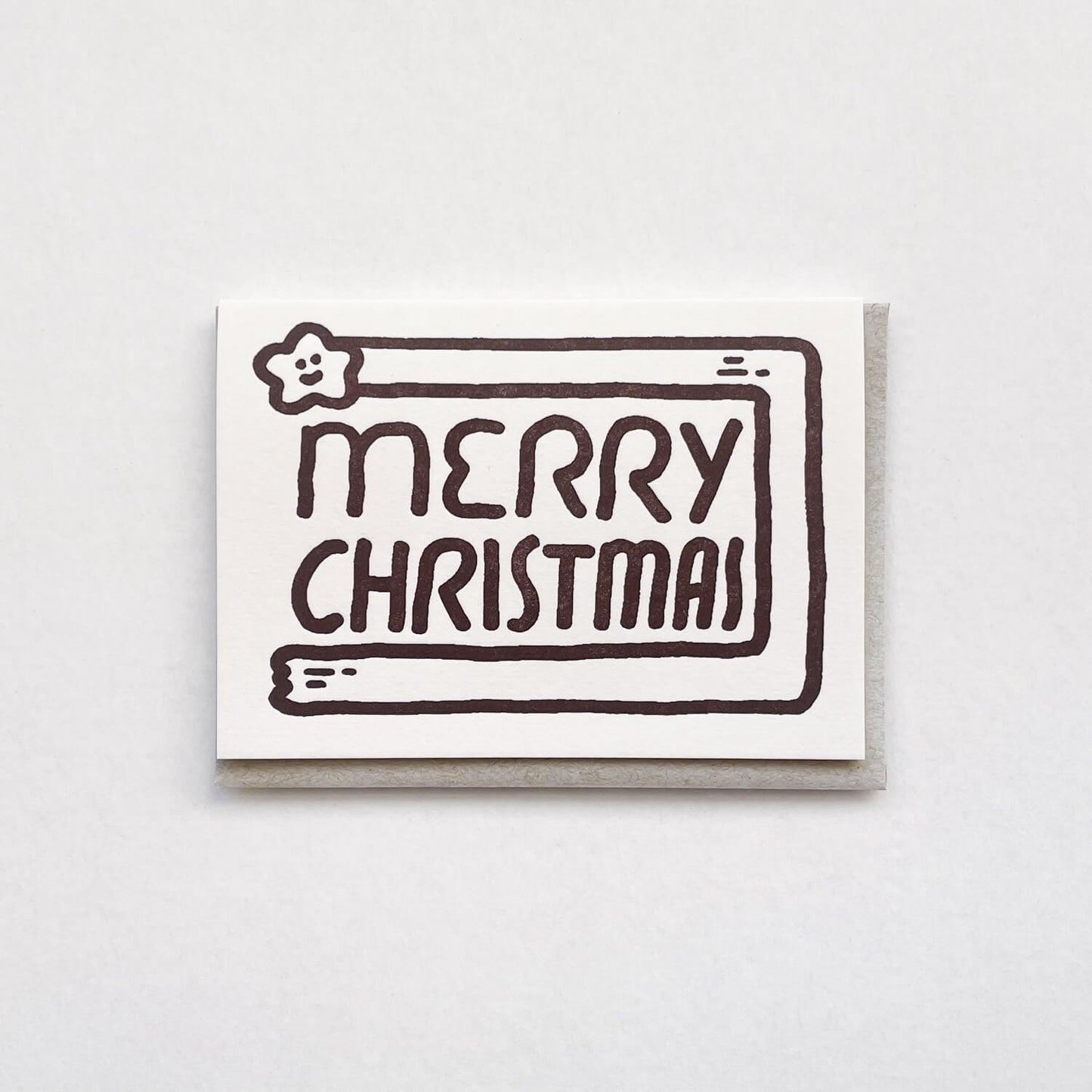 Letterpress Card - Merry Christmas Turning Star