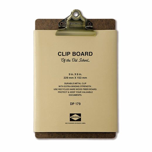 Old School Clipboard/ A5/ Bronze Clip (PENCO)