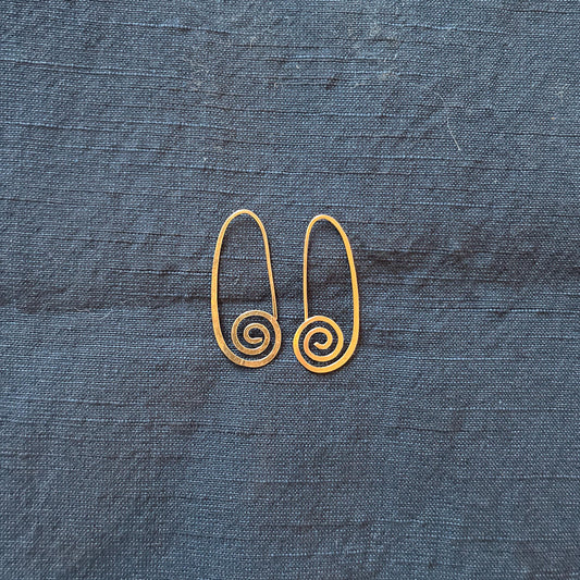 Spiral Drop Earrings / 14kt Gold Fill