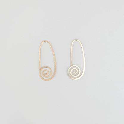 Spiral Drop Earrings / 14kt Gold Fill
