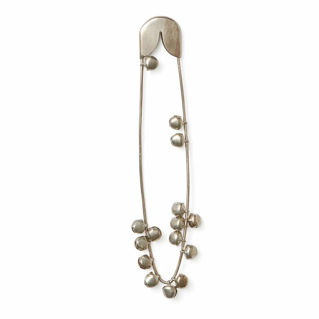 Fog linen work / Silver Safety Pin Bell / Medium