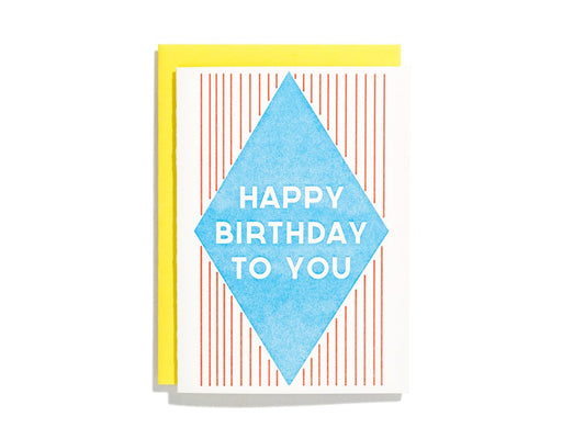 Blue Diamond Birthday Card