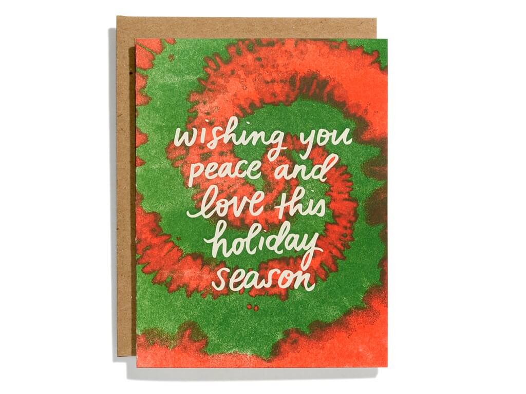 Peace and Love Tie Dye Card