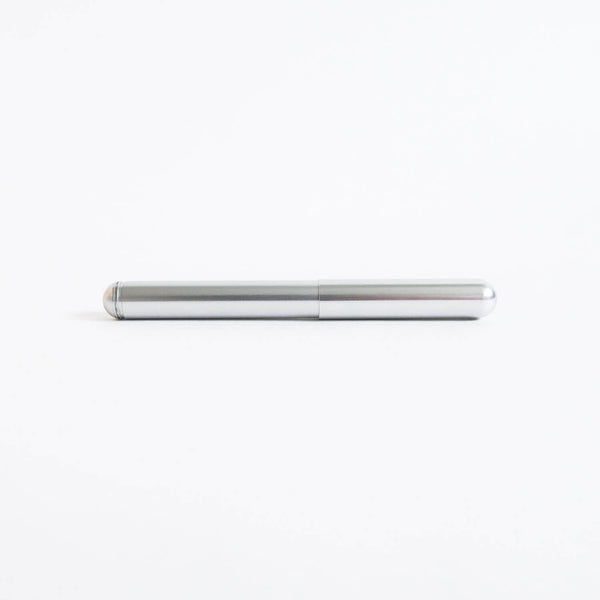 Kaweco Liliput fountain pen in Silver, capped and shown horizontally on a plain white background.