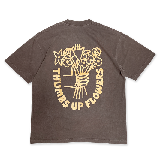 Thumbs Up Flowers Logo T-shirt / Clove