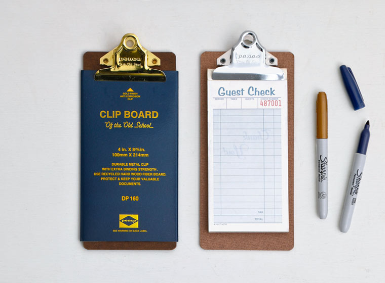Old School Clipboard/ Check Size/ Gold Clip (PENCO)