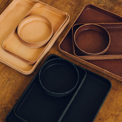 Leather Tray/ Small Round