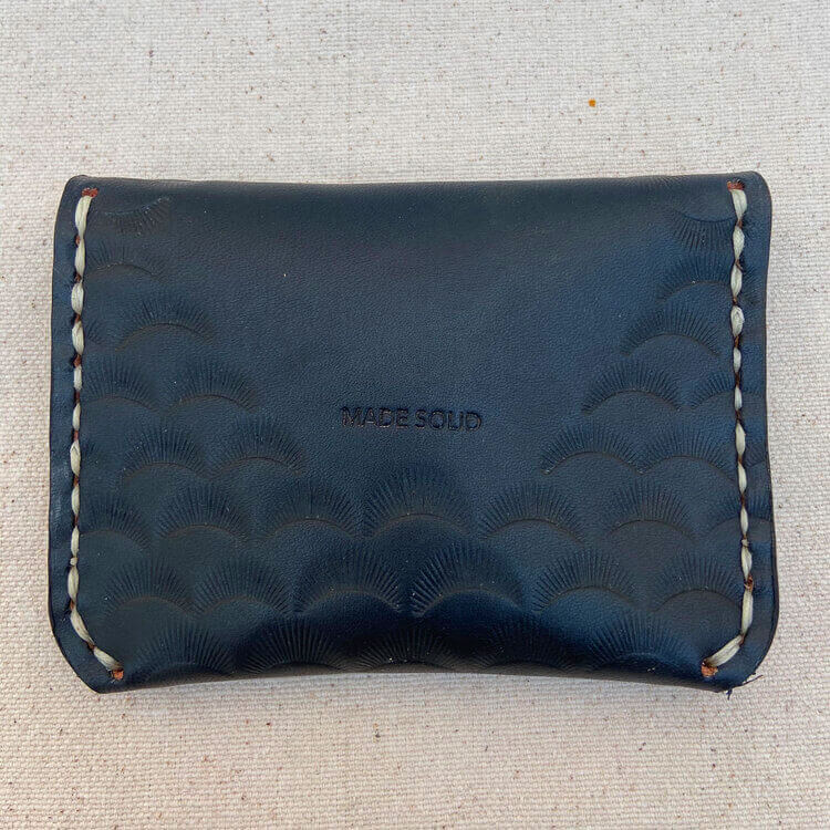 Stamped Fold Over Wallet / Indigo (MADE SOLID)