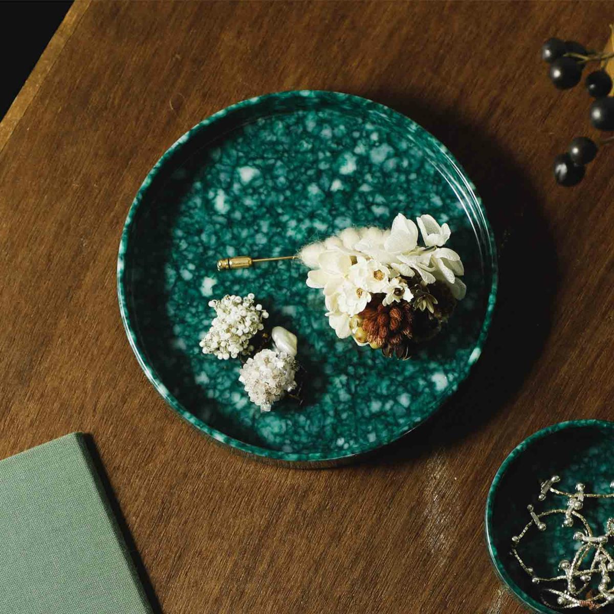 Marble Circle Desk Tray