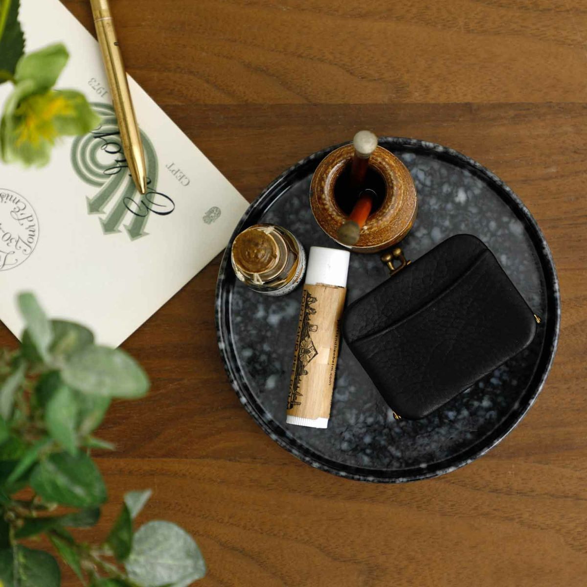 Marble Circle Desk Tray