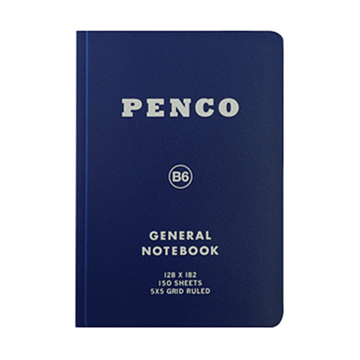 Penco Soft PP Notebook in Navy, B6 size, with white lettering on a flexible plastic cover.