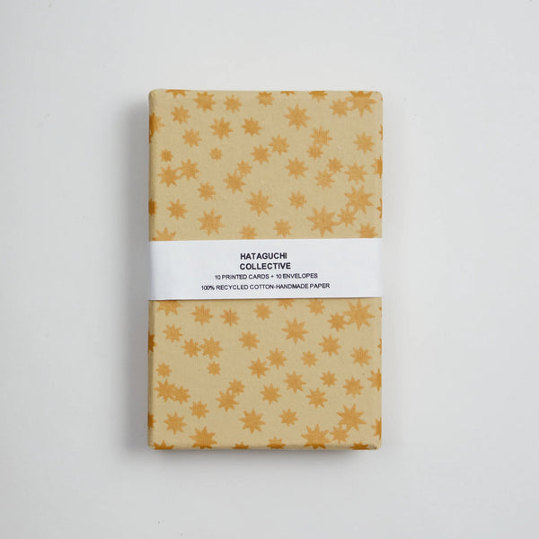 Hataguchi Collective card set boxed in Konpeito star-print paper with a white label band.