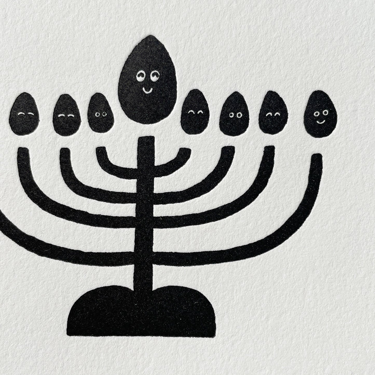 Letterpress Card/ Hanukkah Menorah
