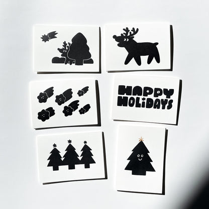 Letterpress Card/ Holiday Black Tree