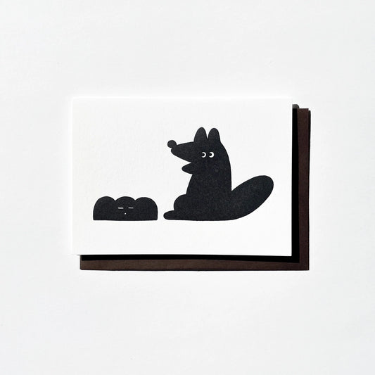 Letterpress Card/ Coyote and Plant