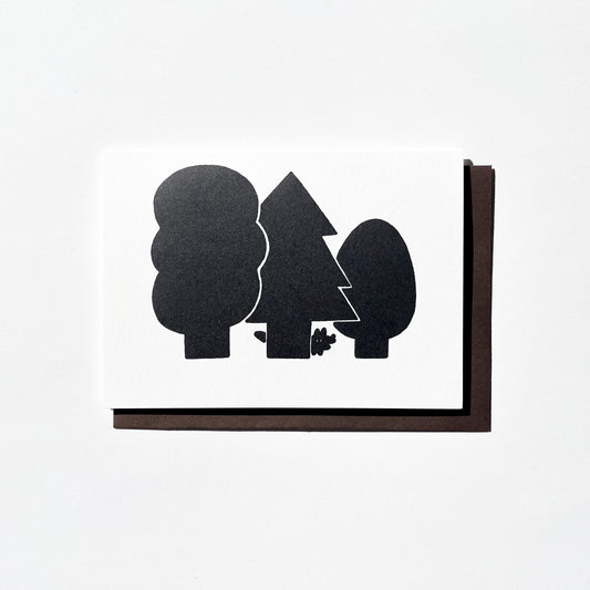 Letterpress Card/ Coyote in Forest