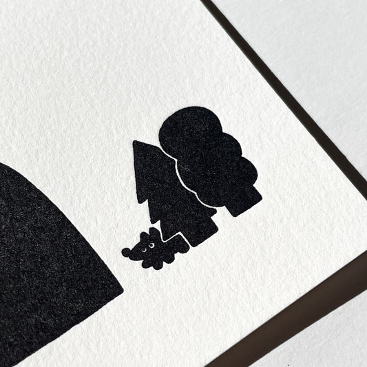 Letterpress Card/ Coyote and Mountain