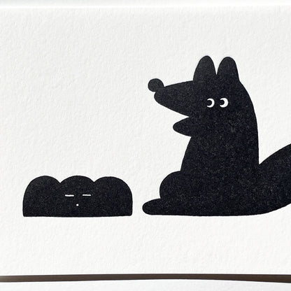 Letterpress Card/ Coyote and Plant