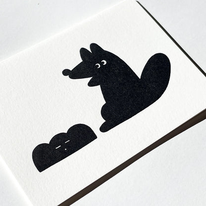 Letterpress Card/ Coyote and Plant