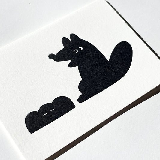 Letterpress Card/ Coyote and Plant