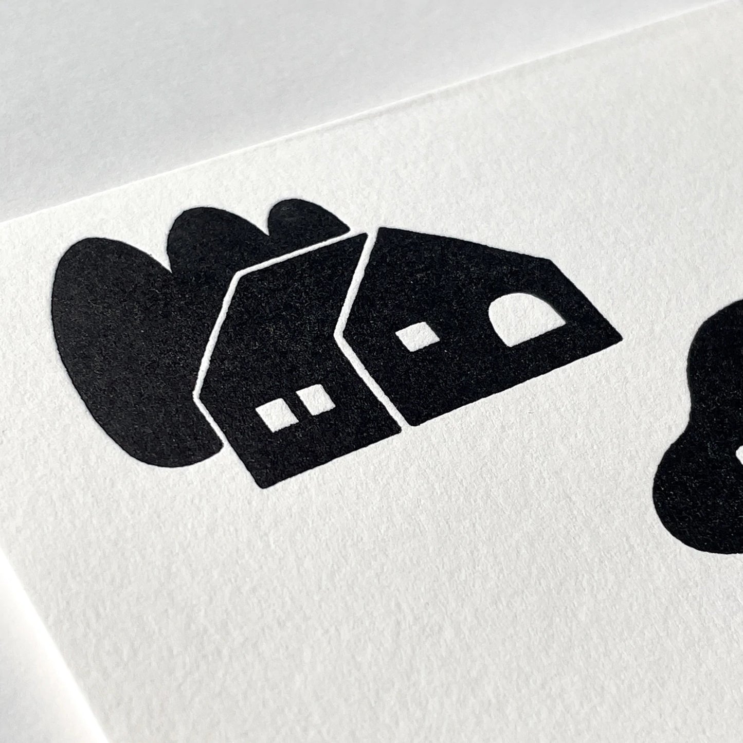 Letterpress Card/ Pond and House