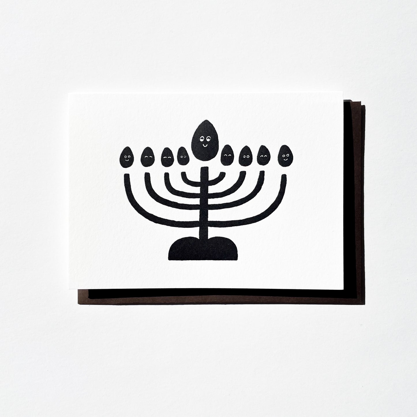 Letterpress Card/ Hanukkah Menorah